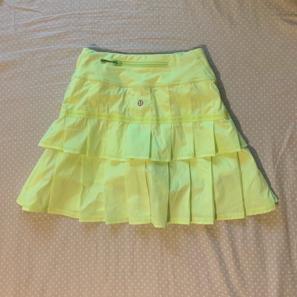 Lululemon Pacesetter Skirt Neon Yellow Dot